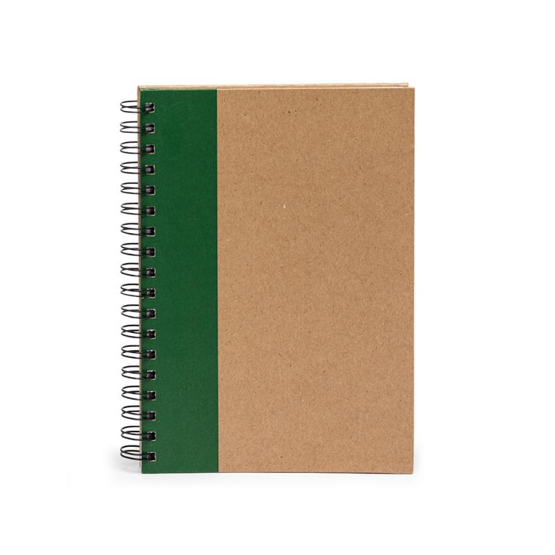 CADERNO COM CAPA KRAFT E ESPIRAL METÁLICO