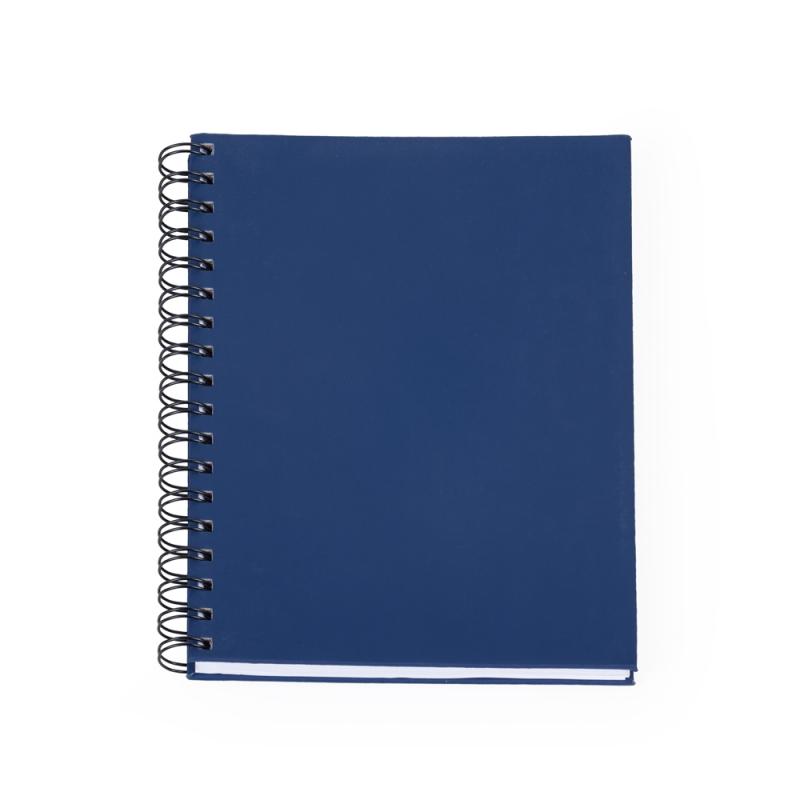 CADERNO EMBORRACHADO DE FRENTE E VERSO LISA COM ESPIRAL PRETO